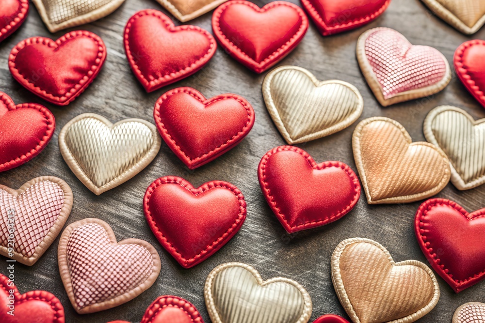 heart shaped cookies on a red background heart shaped cookies on a red background