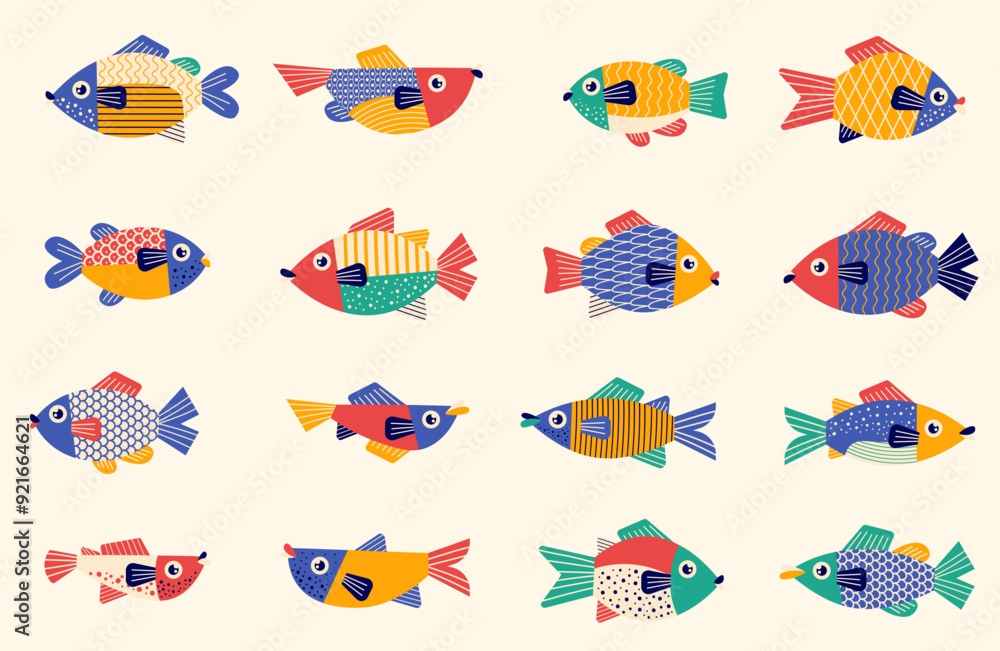 Set of Cute Doodle Cartoon Fish for Aquarium, Ocean and Marine or Fish Icon and Fish Clip Art in SVG Vector Set of Cute Doodle Cartoon Fish for Aquarium, Ocean and Marine or Fish Icon and Fish Clip Art in SVG Vector
