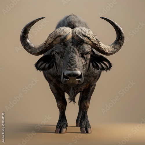 african buffalo with extreme detail and exquisite texture