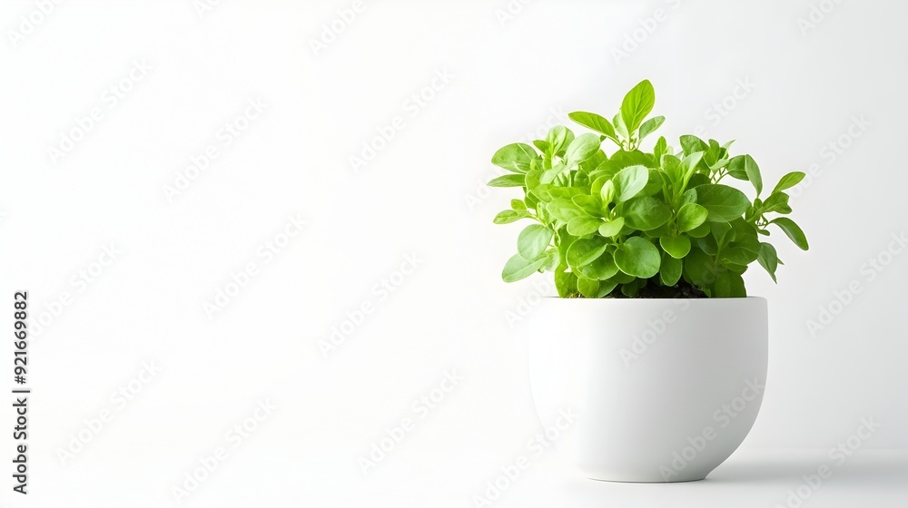 Fresh Green Potted Plant on Clean White Background for Home or Office Decor Fresh Green Potted Plant on Clean White Background for Home or Office Decor