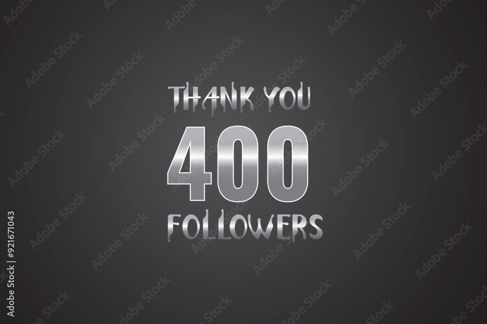 Fototapeta premium 400 followers celebration. Thank you 400 followers congratulation template banner. banner for social 400 friends and followers. celebrate subscribers and followers. 