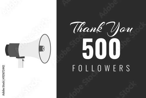 500  followers celebration. Thank you 500 followers congratulation template banner. banner for social 500 friends and followers. celebrate subscribers and followers.
