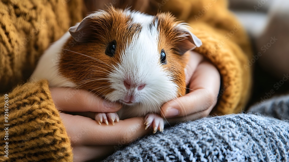Soothing Cuddle with Adorable Guinea Pig on Soft Fabric Texture Soothing Cuddle with Adorable Guinea Pig on Soft Fabric Texture