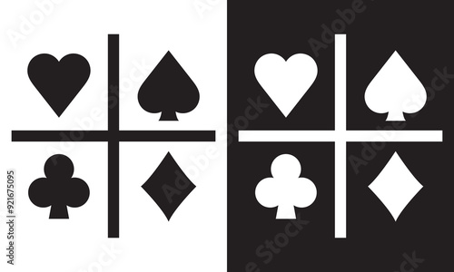 Card suits icon. Element of gambling for mobile concept and web apps. Thin vector icon for website design and development, app development. Premium in white and black  icon. Vector illustration. EPS10