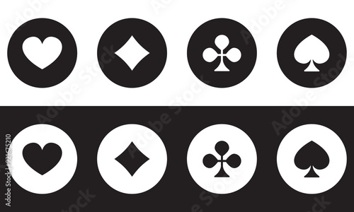 Card suits icon. Element of gambling for mobile concept and web apps. Thin vector icon for website design and development, app development. Premium in white and black  icon. Vector illustration. EPS10