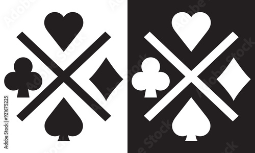 Card suits icon. Element of gambling for mobile concept and web apps. Thin vector icon for website design and development, app development. Premium in white and black  icon. Vector illustration. EPS10