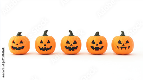 collection halloween pumpkin isolated on white background.