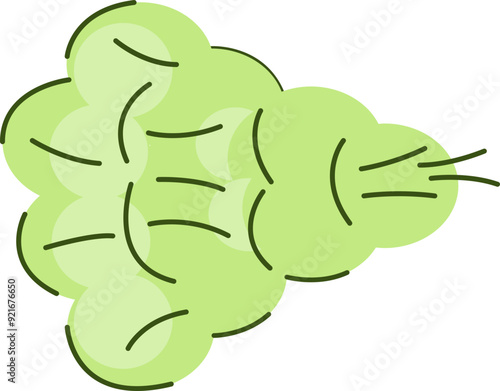 Fart green air poison comic effect
