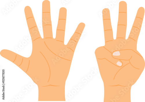 Eight Fingers Hand Gesture 