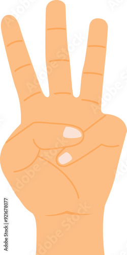 Three Fingers Hand Gesture