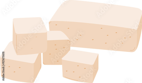 Composition of sliced tofu