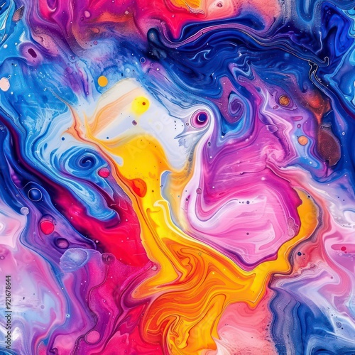 liquid painting abstract texture, mixture of bright acrylic colors