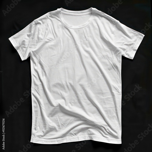 white t shirt smoothed out short sleeve, even black background