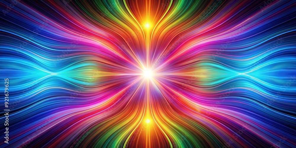 Psychedelic waves of light and color emanating from a central point, colorful, vibrant, abstract, trippy, rays Psychedelic waves of light and color emanating from a central point, colorful, vibrant, abstract, trippy, rays