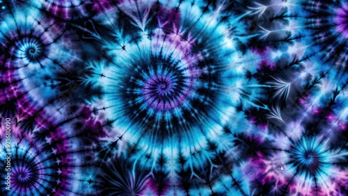 Dark tie-dye background with swirling patterns in shades of black, blue, and purple, tiedye, backdrop, wallpaper, abstract