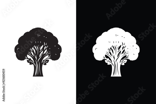 Broccoli Icon silhouette for design. Easily editable. Broccoli Icon illustration black white