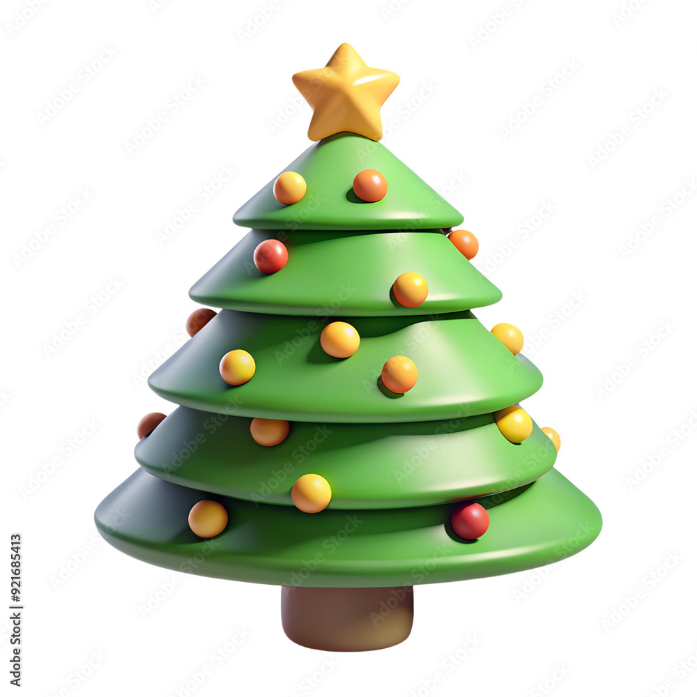 cartoon Christmas tree isolated on a transparent background cartoon Christmas tree isolated on a transparent background