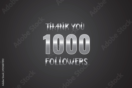 1000 OR 1k followers celebration. Thank you 1000 followers congratulation template banner. banner for social 1k friends and followers. celebrate subscribers and followers.
