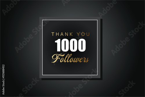 1000 OR 1k followers celebration. Thank you 1000 followers congratulation template banner. banner for social 1k friends and followers. celebrate subscribers and followers.

