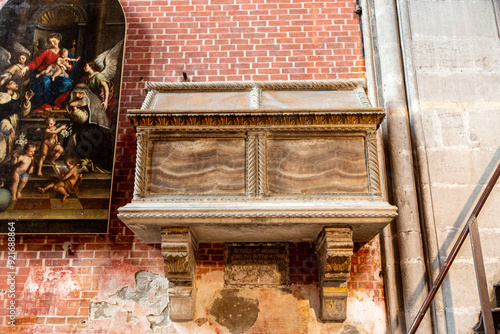 Stone sarcophagus in Basilica dei Santi Giovanni e Paolo photo