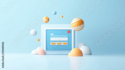 Wallpaper Mural Virtual Exploration: 3D Browser Window Revealing Infinite Possibilities in Space, Flat Design Illustration Torontodigital.ca