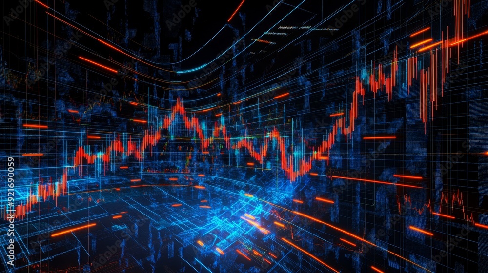 A concept of digital network growth with data flow represented by a rising line graph, symbolizing progress, connectivity, and technology. A concept of digital network growth with data flow represented by a rising line graph, symbolizing progress, connectivity, and technology.