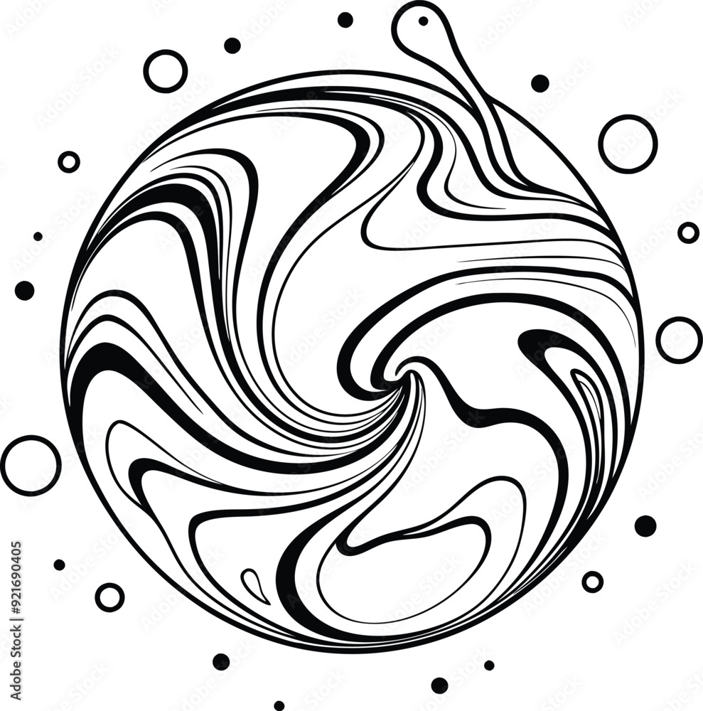 Liquid marble texture black and white Liquid marble texture black and white