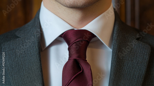 Watch this video to learn how to tie a tie using the half Windsor knot technique.