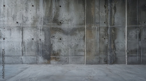 portraying grayish poured concrete wall in basement, stunning realism