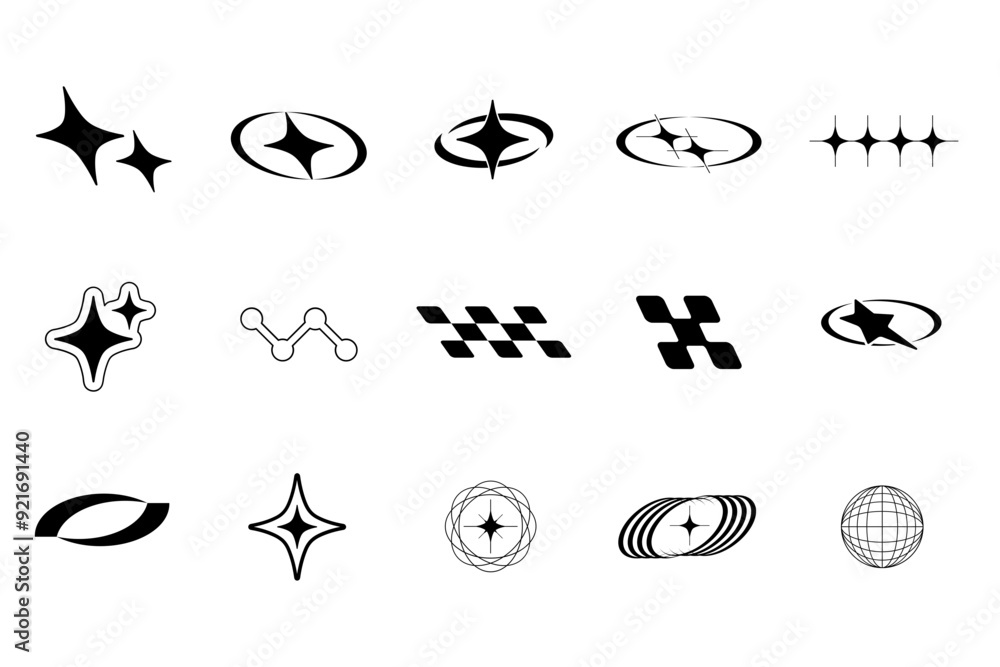 Naklejka premium Y2K Aesthetic Element SET