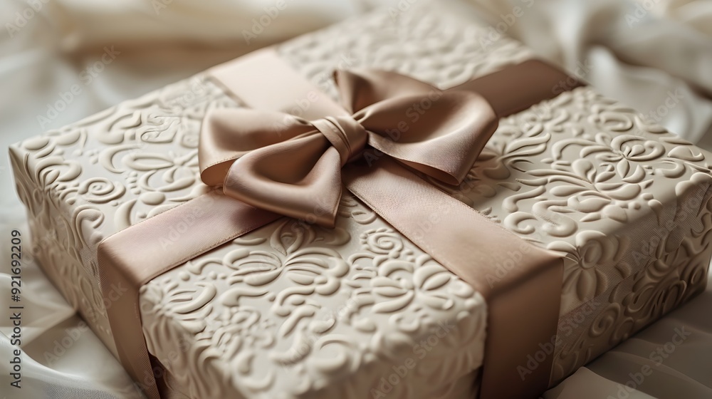 Luxurious Embossed Gift Box with Satin Bow for Elegant and Occasions Luxurious Embossed Gift Box with Satin Bow for Elegant and Occasions
