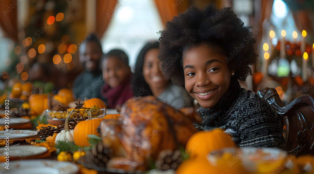 Happy Thanksgiving Celebration with Family Photo Happy Thanksgiving Celebration with Family Photo