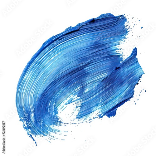 blue paint brush strokes watercolor isolated on a white background