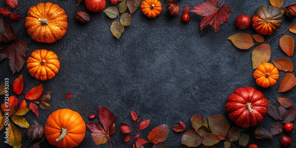 Autumn Harvest Display with Rich Colors and Textures Autumn Harvest Display with Rich Colors and Textures