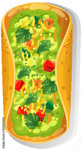 Delicious Mexican Guacamole Taco
