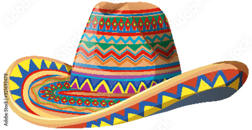 Colorful Mexican Sombrero Illustration