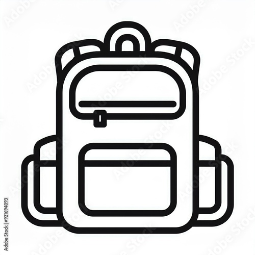 backpack black icon isolated on white