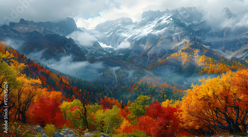 Autumn Colors in the Mountains - A Majestic Landscape