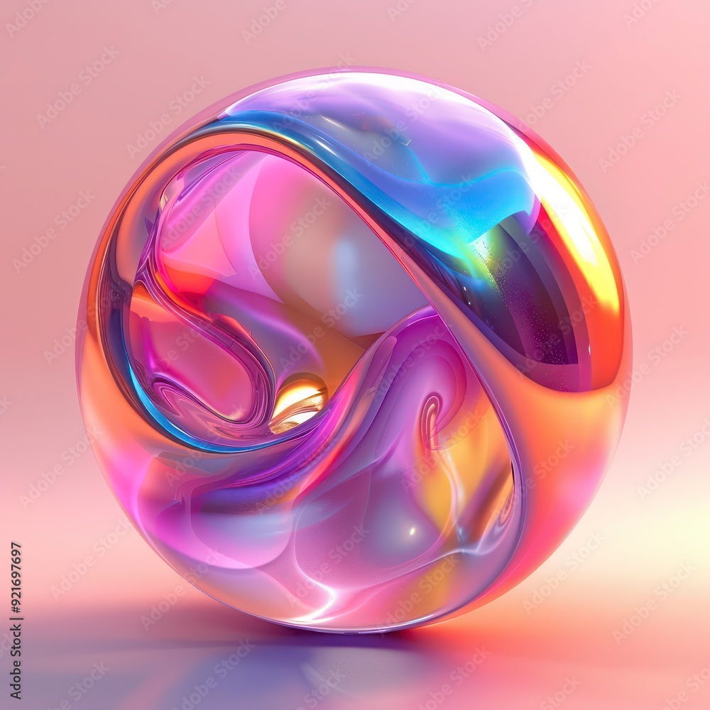 gradient and neon sphere illustration