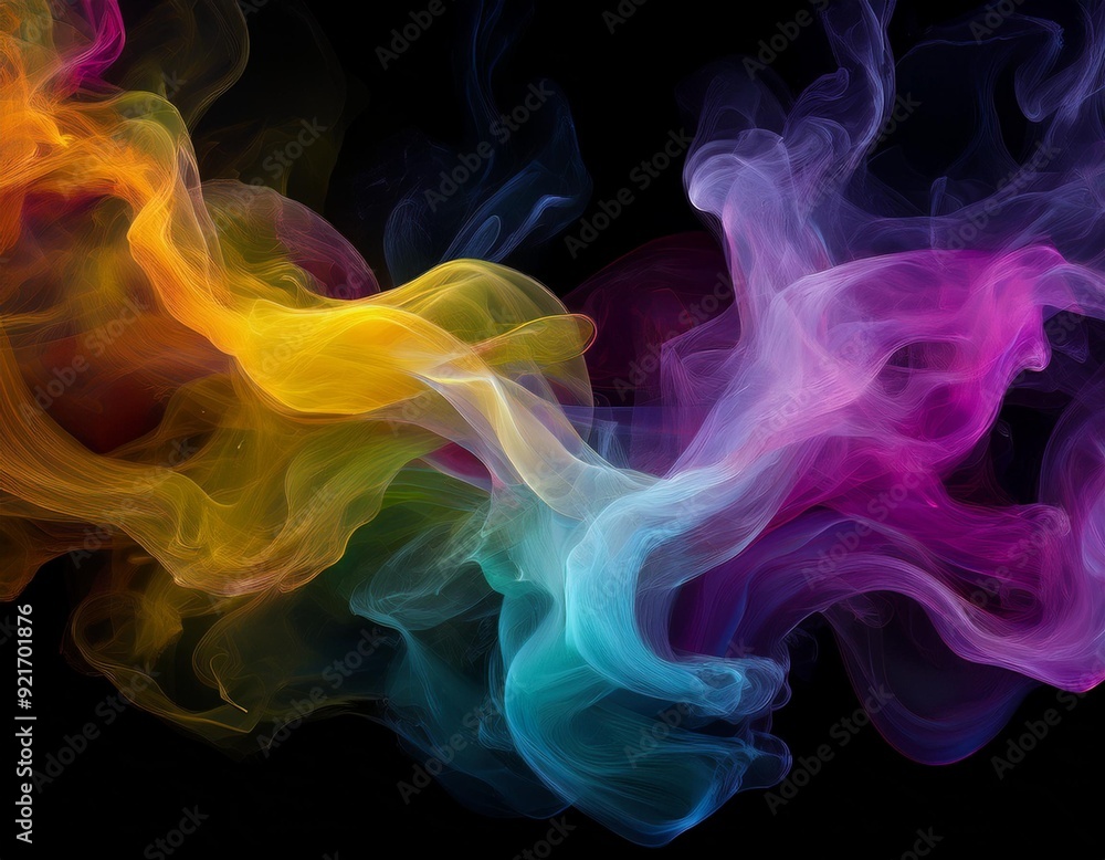 abstract illuminated colorful smoke on black background abstract illuminated colorful smoke on black background