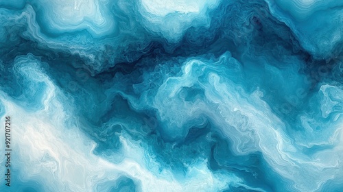 seamless pattern, Abstract fluid marble pattern in multiple shades of blue, with swirling, organic shapes blending together