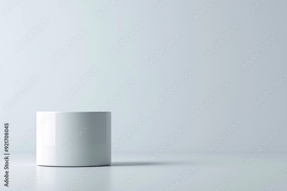 Against a neutral background, a cylindrical 3D podium stands out, offering a focal point for product placement or marketing messages. The ample copyspace ensures that the design remains uncluttered Against a neutral background, a cylindrical 3D podium stands out, offering a focal point for product placement or marketing messages. The ample copyspace ensures that the design remains uncluttered
