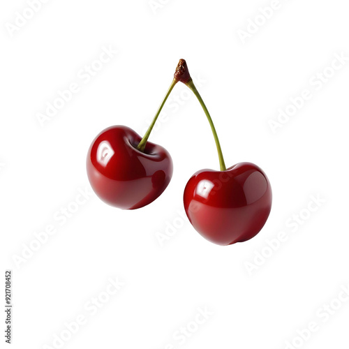 cherries on white background