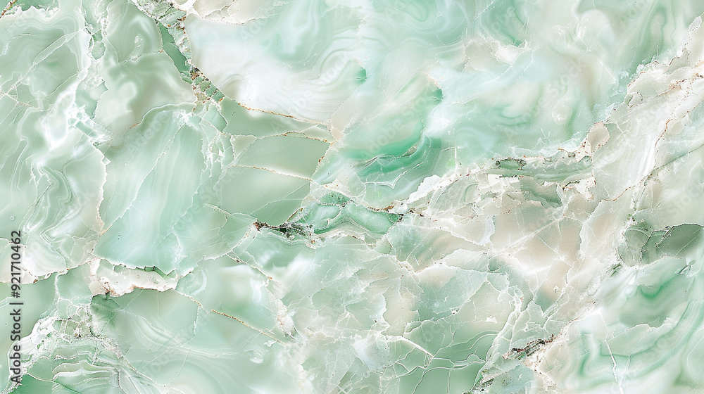 Naklejka premium Soft seafoam green marble texture, with hints of light green and white, ideal for a refreshing and light atmosphere