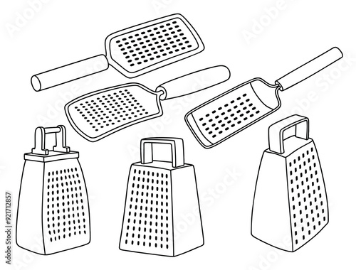 Cheese grater drawing doodle. vector illustration
