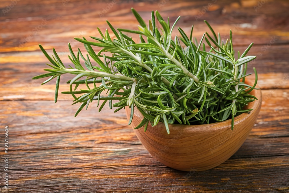 Fresh rosemary herb on the table Fresh rosemary herb on the table