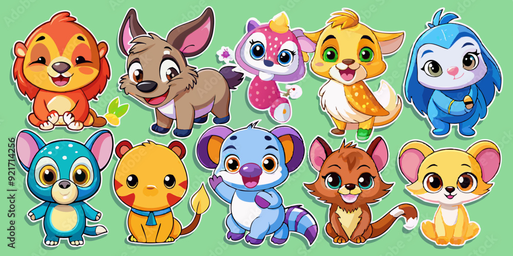 Obraz premium set of cartoon animals