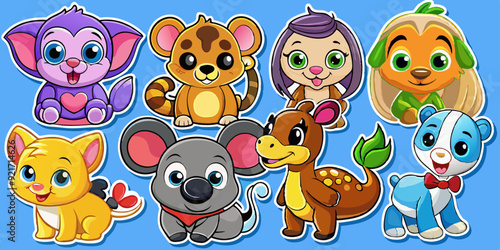 set of cartoon animals