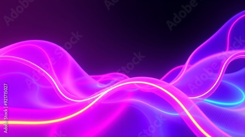 Glowing Neon Waves in Vibrant Colors