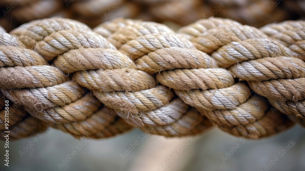 Thick braided rope close up. Thick braided rope close up.